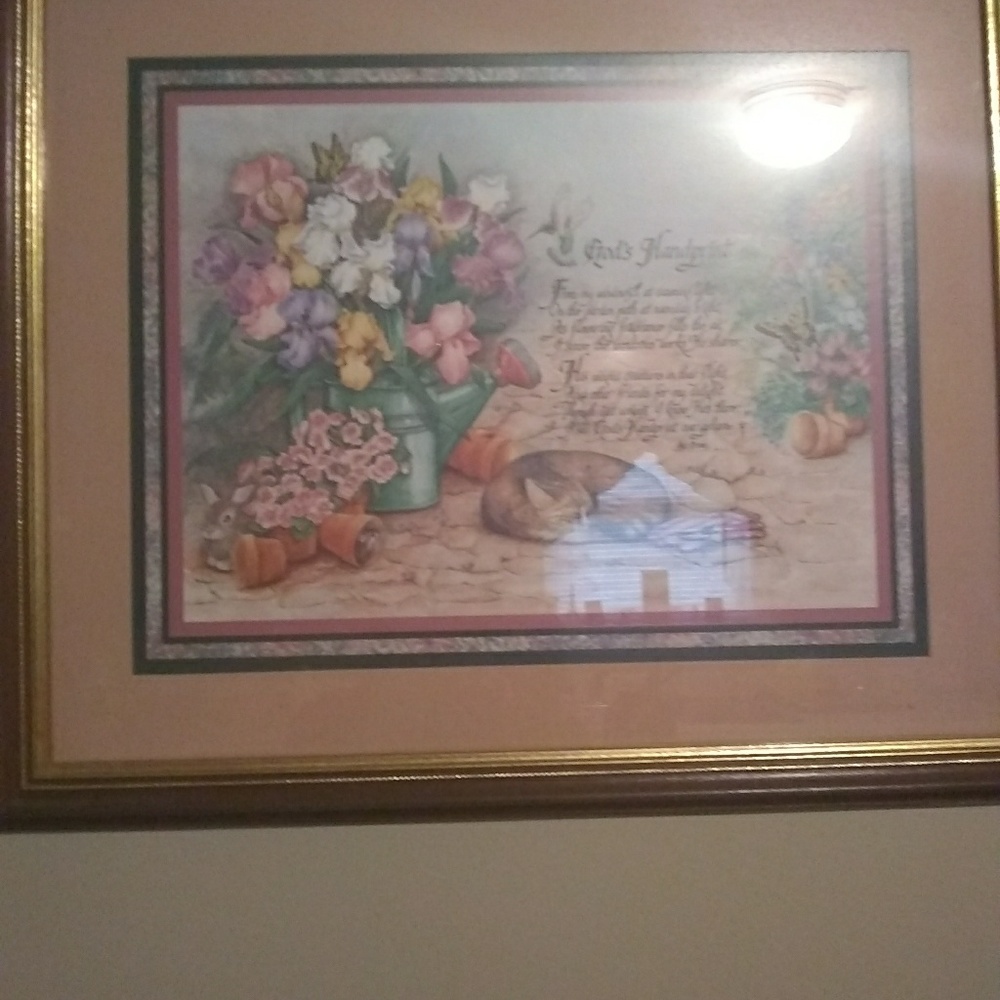 Picture and sconce and candle